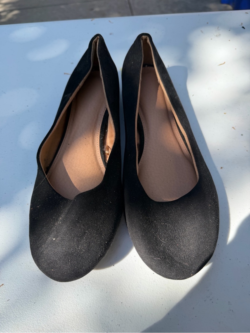 Lane Bryant Black Suede-Look Slip-On Ballet Flats 12W
